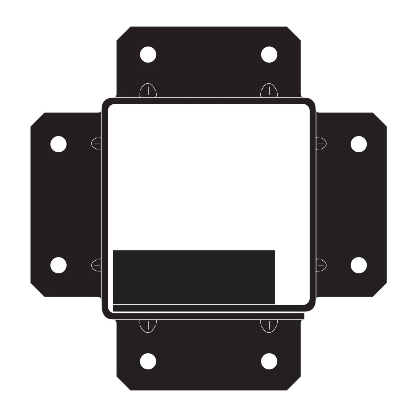 Simpson Strong-Tie Sage-B44 Decorative Post Base For 4x4 Posts - Black Powder Coat, ZMAX