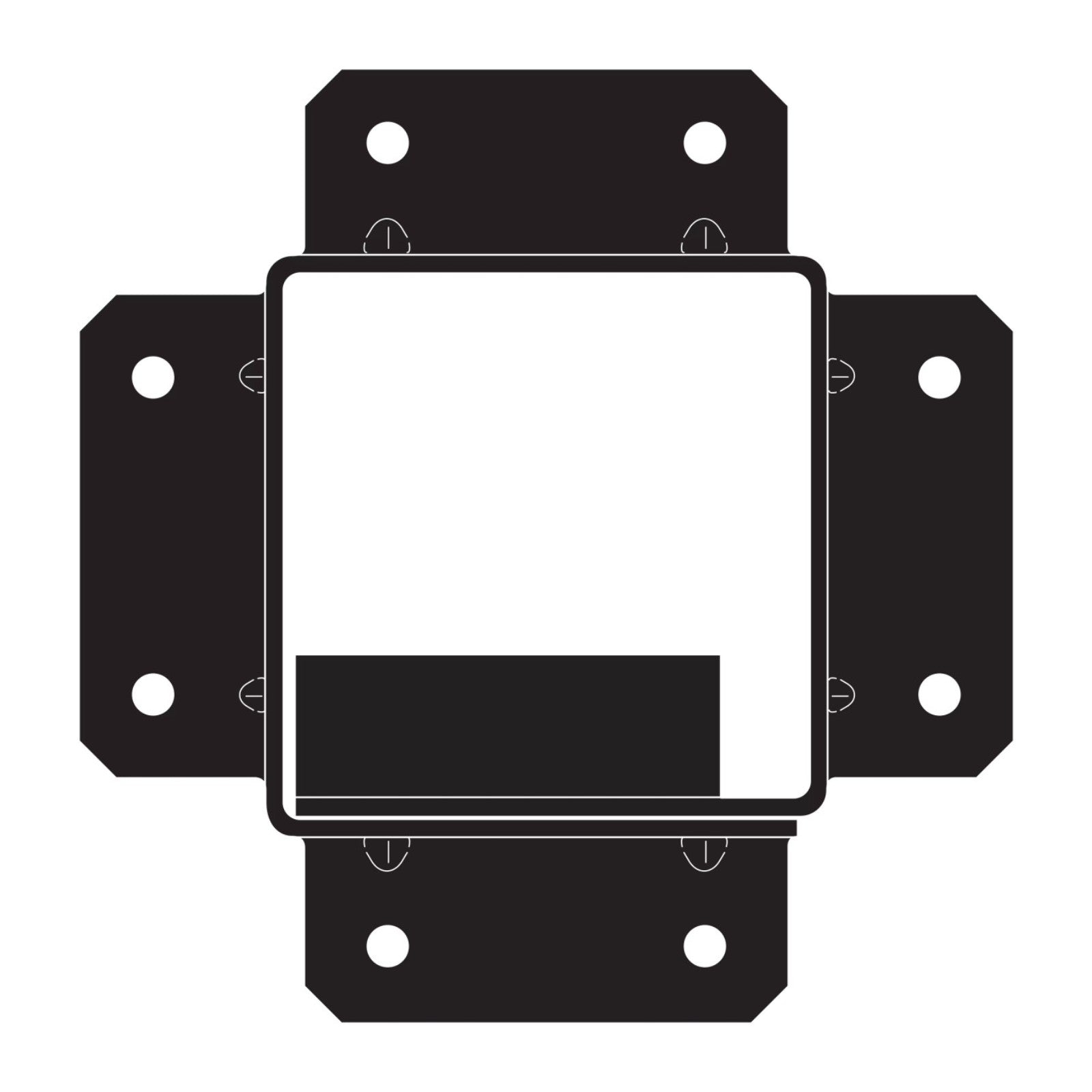 Simpson Strong-Tie Sage-B44 Decorative Post Base For 4x4 Posts - Black Powder Coat, ZMAX