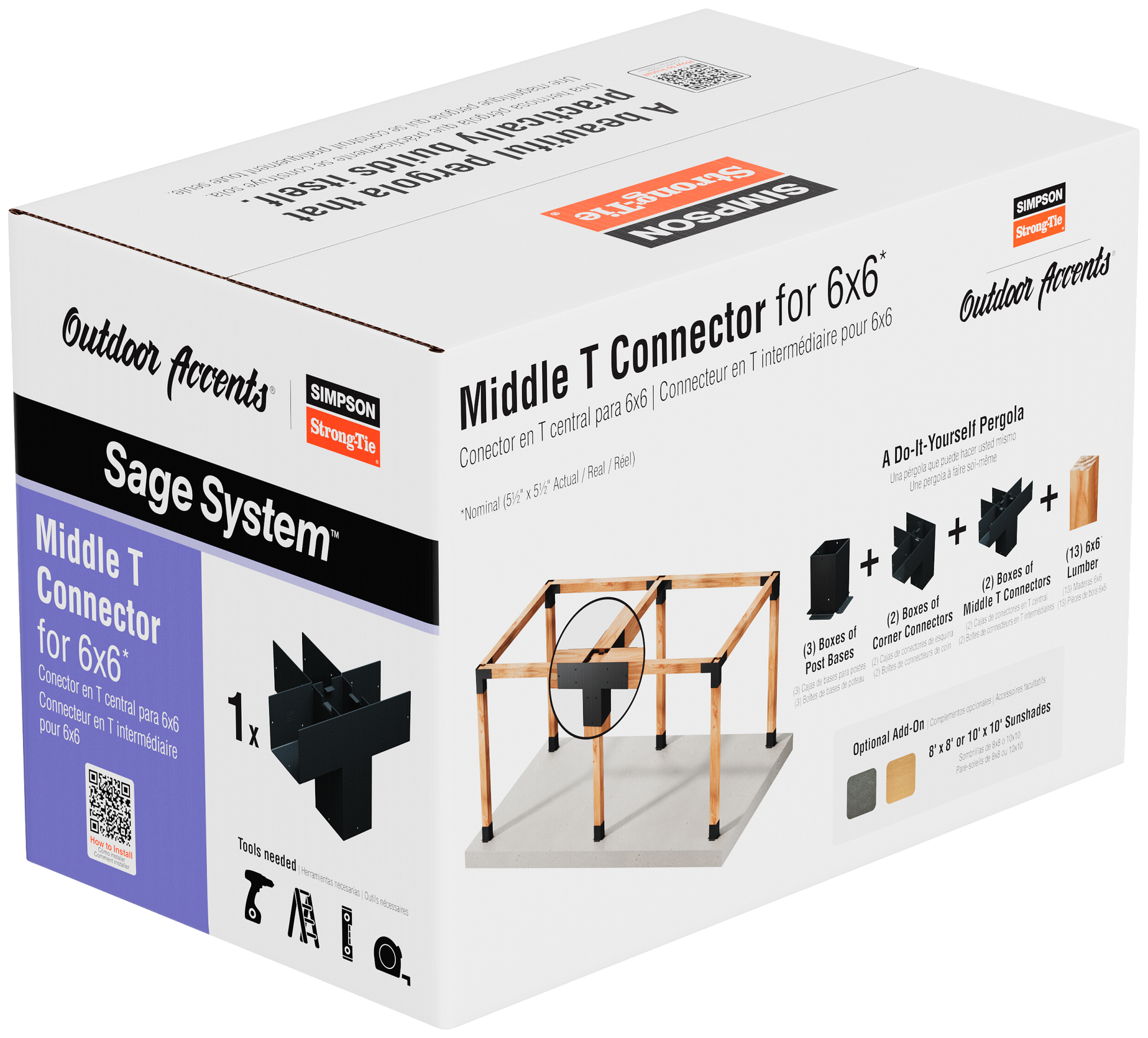 Box of Simpson Sage System Middle T Connectors for DIY Pergola