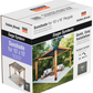 Box of Simpson 10' x 10' Sunshade from the Sage DIY Kit Pergola System with outdoor scene on packaging.