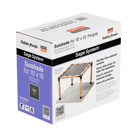 Simpson SAGE-SHADE10X10G Sage System 10' x 10' Pergola Sun Shade - Gray