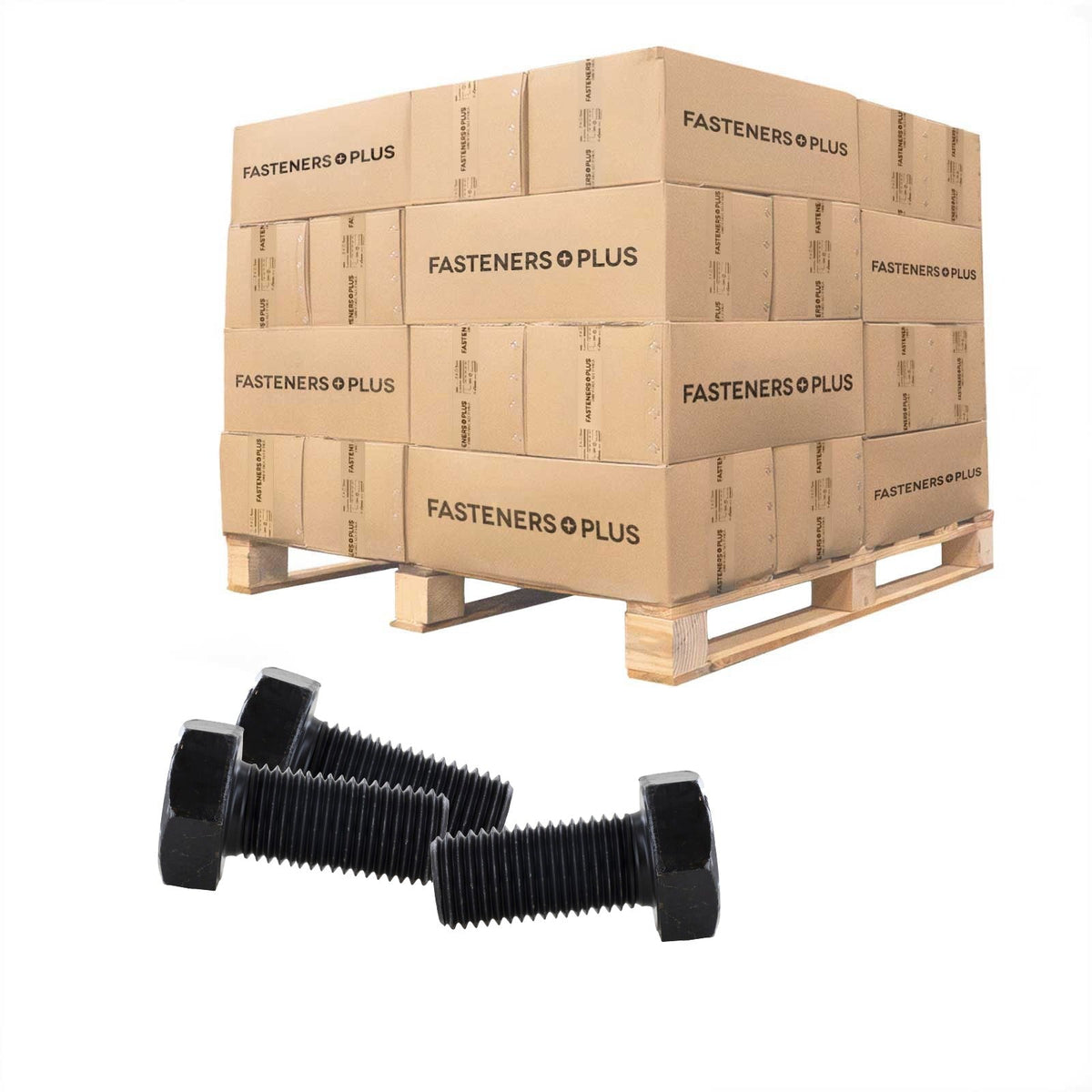 Conquest 1-1/4" x 2-3/4" A325 Type 1 Fully Coarse Threaded Heavy Hex Structural Bolt, Plain - Pallet of 1,170