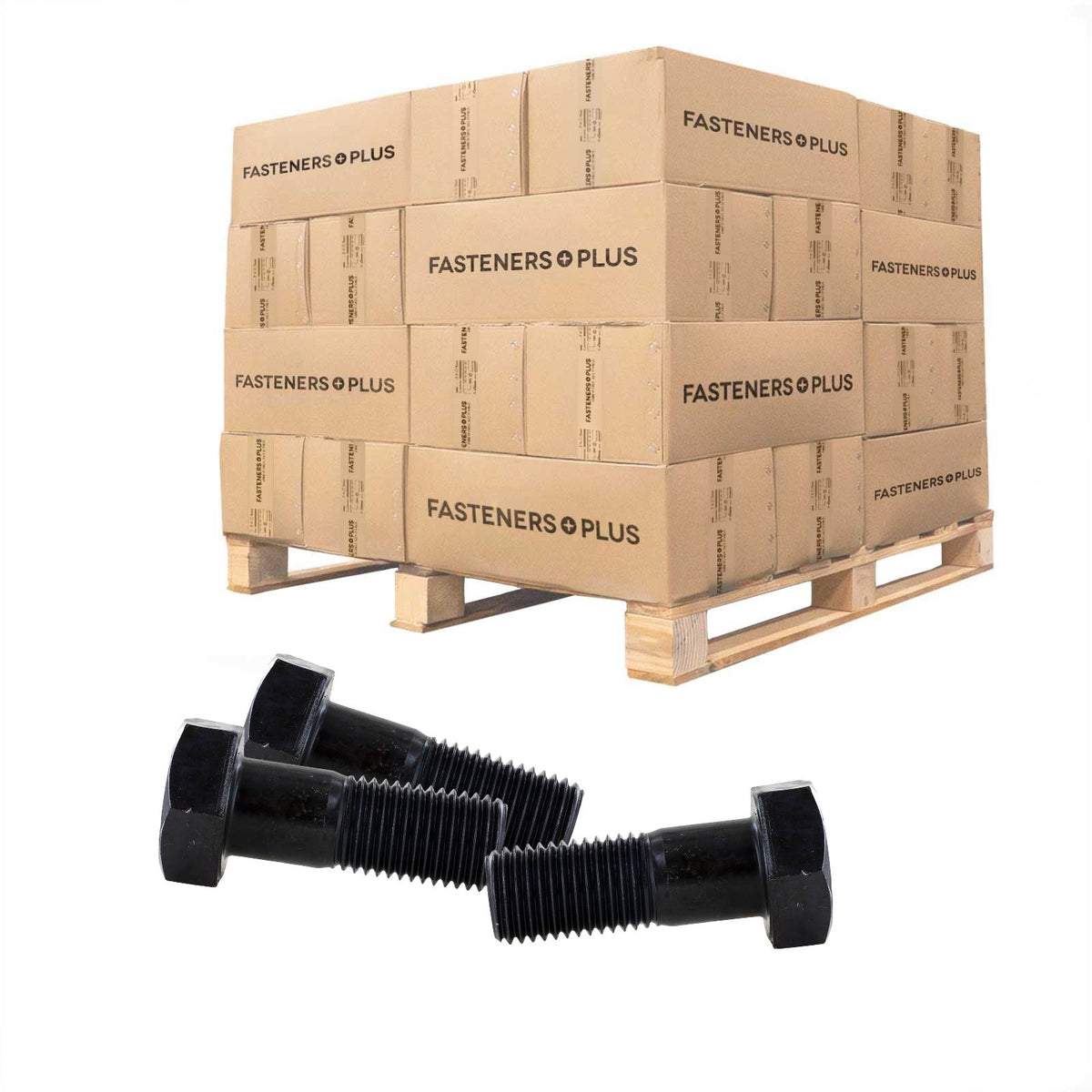 Conquest 1-1/4" x 3-1/2" A325 Type 1 Heavy Hex Structural Bolt, Plain - Pallet of 1,080