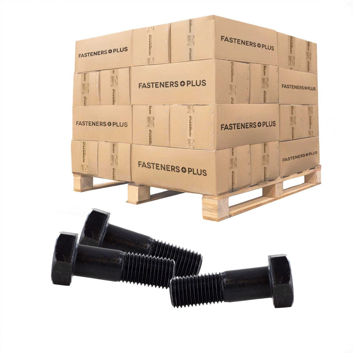 Conquest 1-1/4" x 4" A325 Type 1 Heavy Hex Structural Bolt, Plain - Pallet of 900