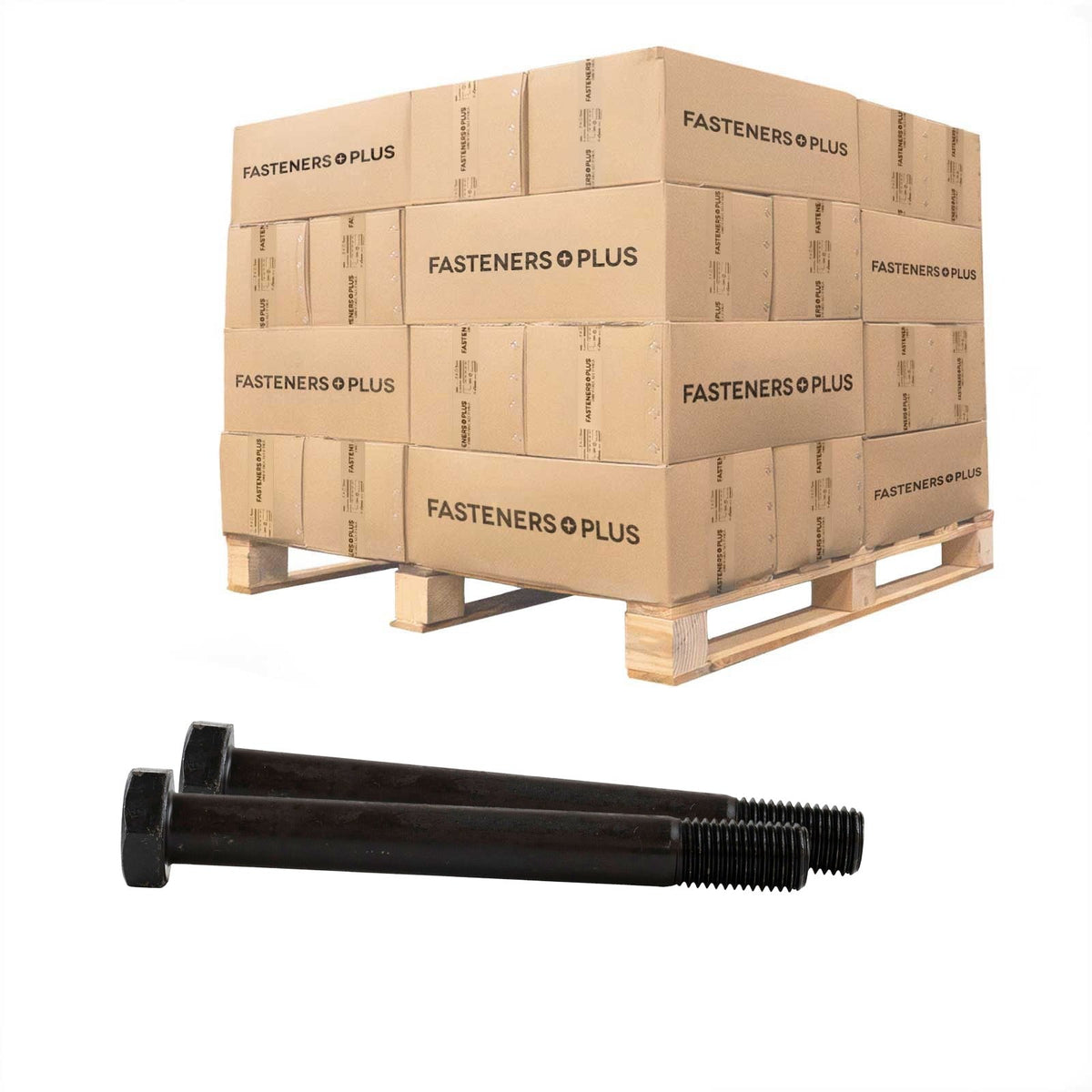 Conquest 1-1/8" x 10" A325 Type 1 Heavy Hex Structural Bolt, Plain - Pallet of 360