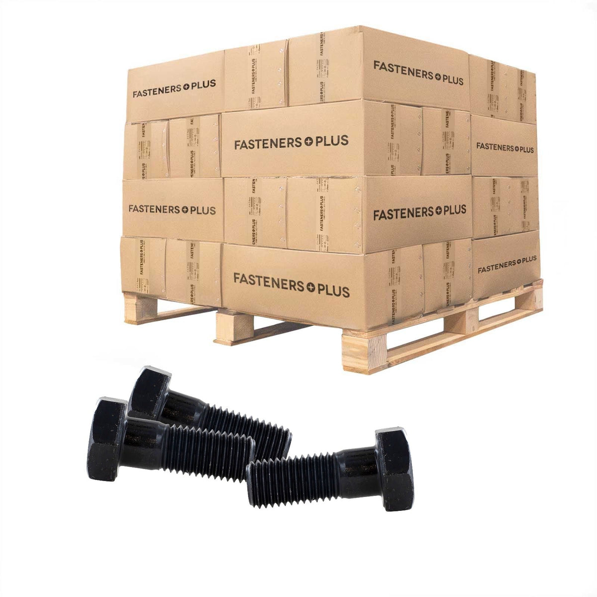 Conquest 1-1/8" x 3" A325 Type 1 Heavy Hex Structural Bolt, Plain - Pallet of 1,530