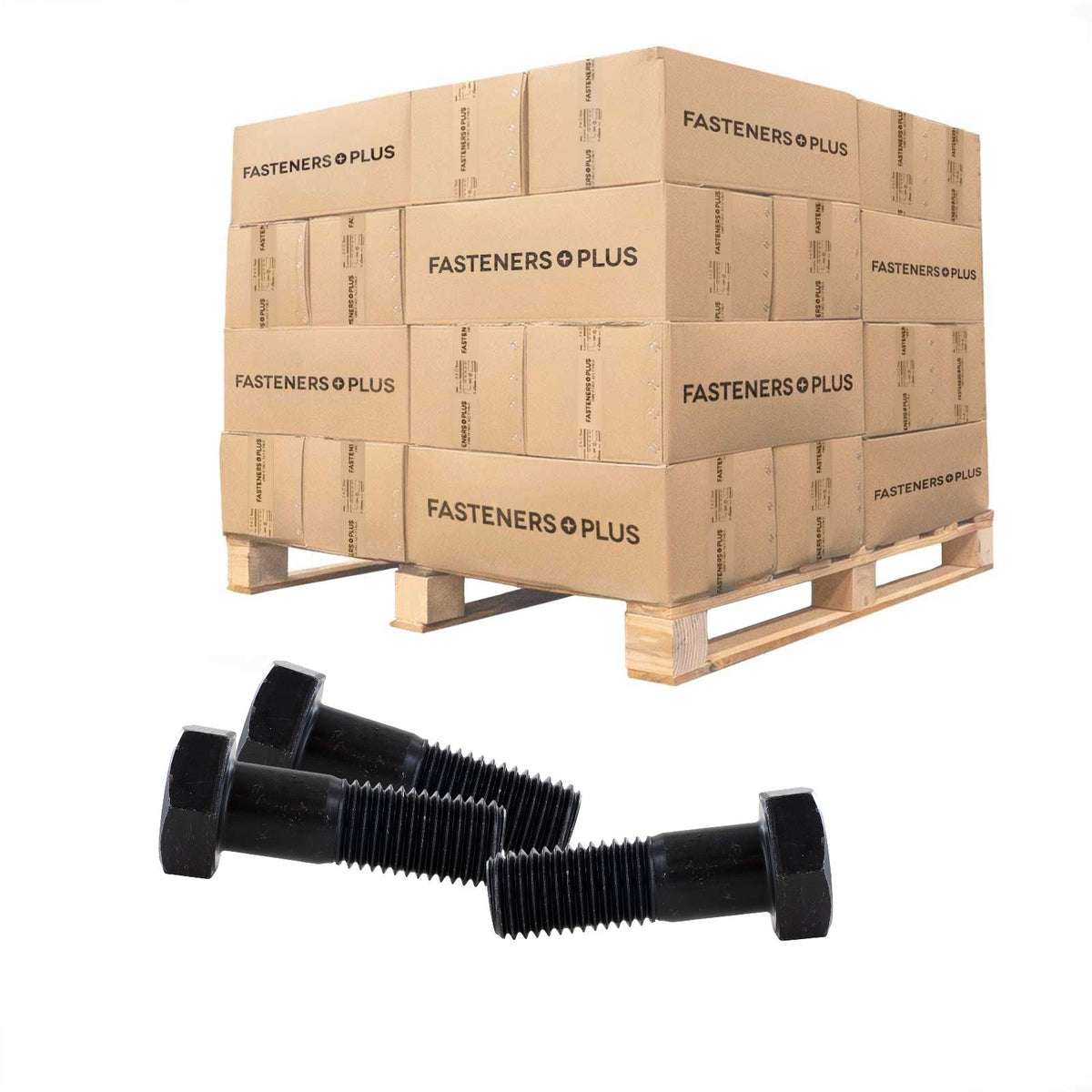 Conquest 1-1/8" x 3-1/2" A325 Type 1 Heavy Hex Structural Bolt, Plain - Pallet of 1,440