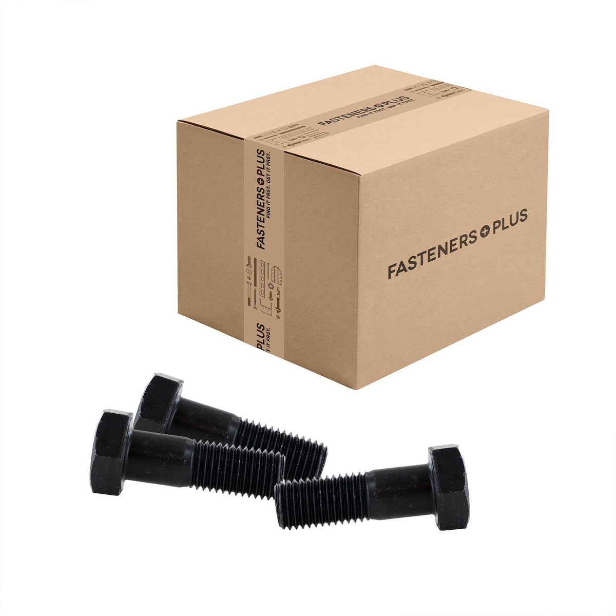 Conquest 1-1/8" x 3-1/2" A325 Type 1 Heavy Hex Structural Bolt, Plain - Carton of 160