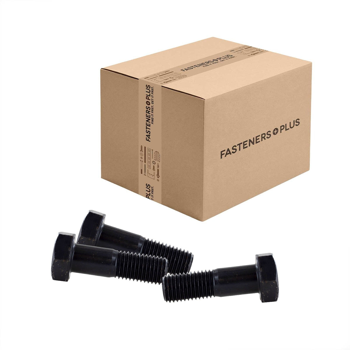 Conquest 1-1/8" x 3-3/4" A325 Type 1 Heavy Hex Structural Bolt, Plain - Carton of 135