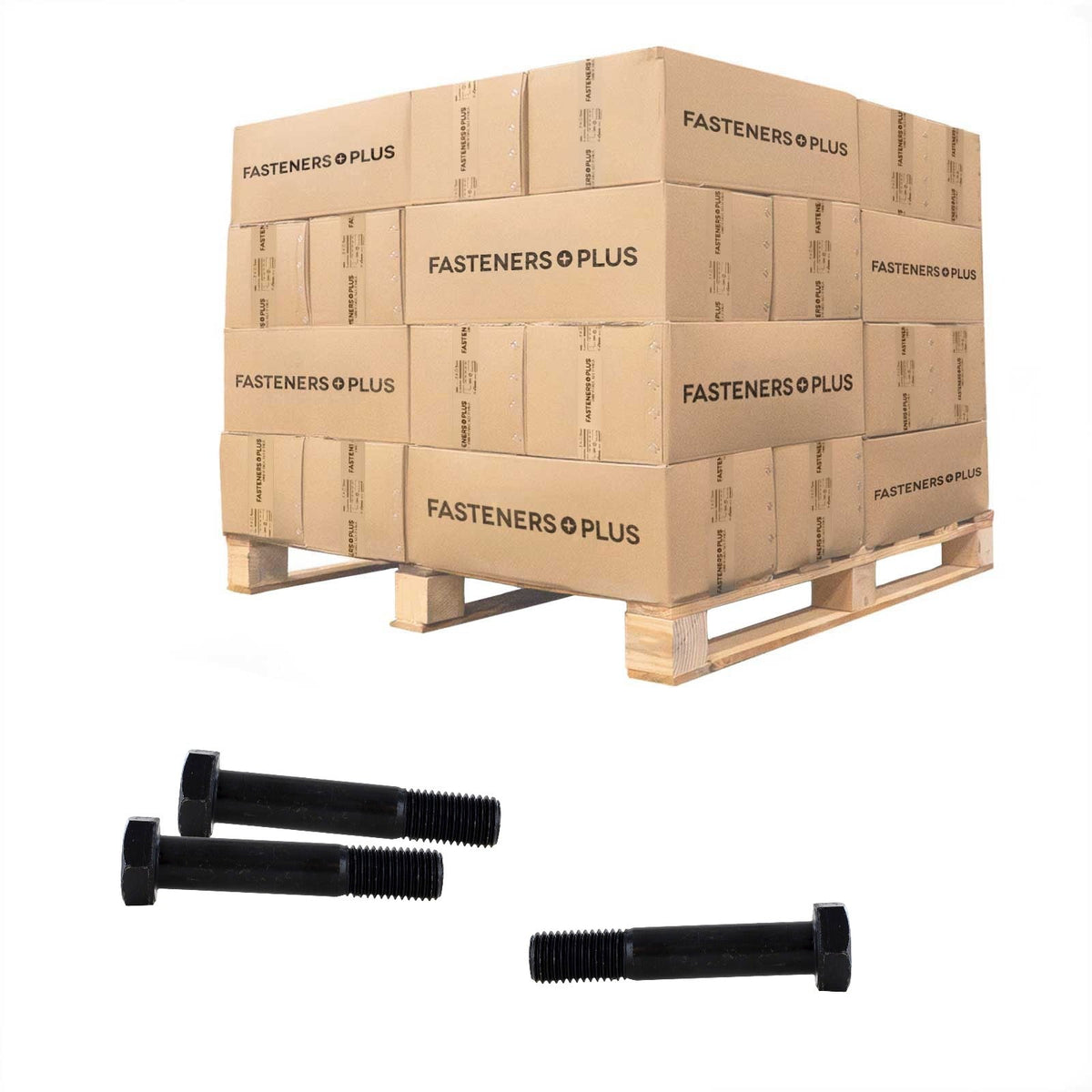 Conquest 1-1/8" x 6" A325 Type 1 Heavy Hex Structural Bolt, Plain - Pallet of 765