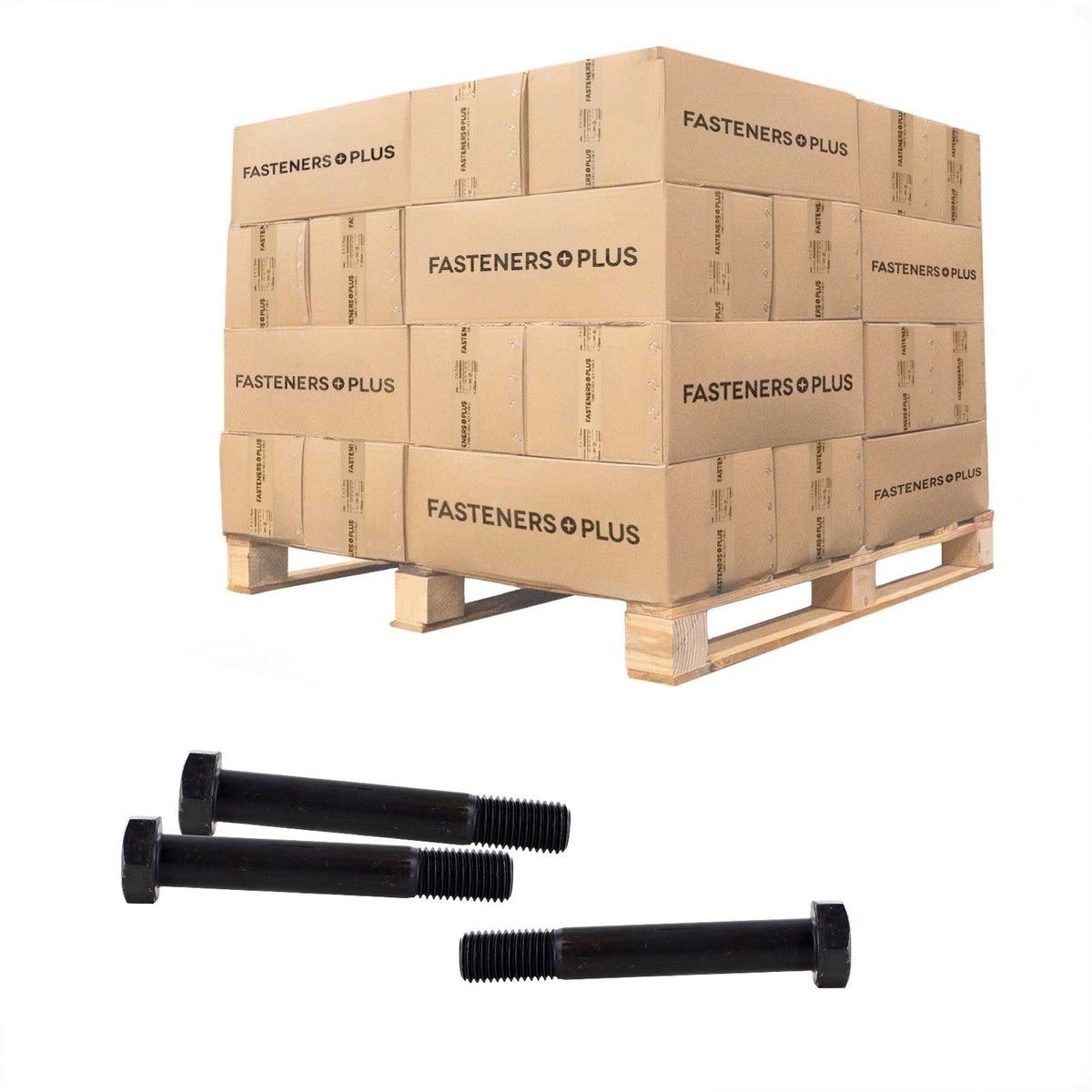 Conquest 1-1/8" x 7-1/2" A325 Type 1 Heavy Hex Structural Bolt, Plain - Pallet of 630