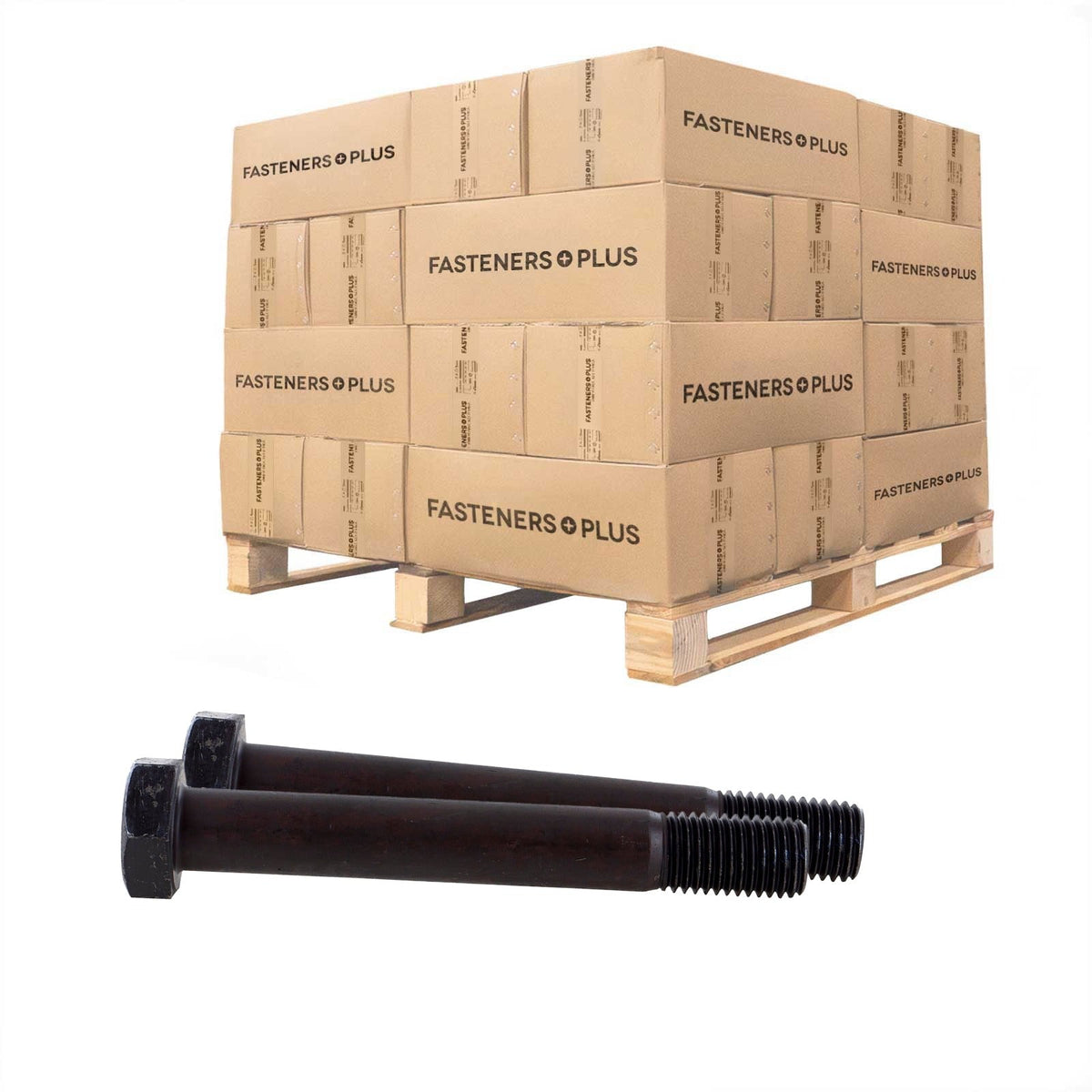 Conquest 1-1/8" x 8-1/2" A325 Type 1 Heavy Hex Structural Bolt, Plain - Pallet of 540