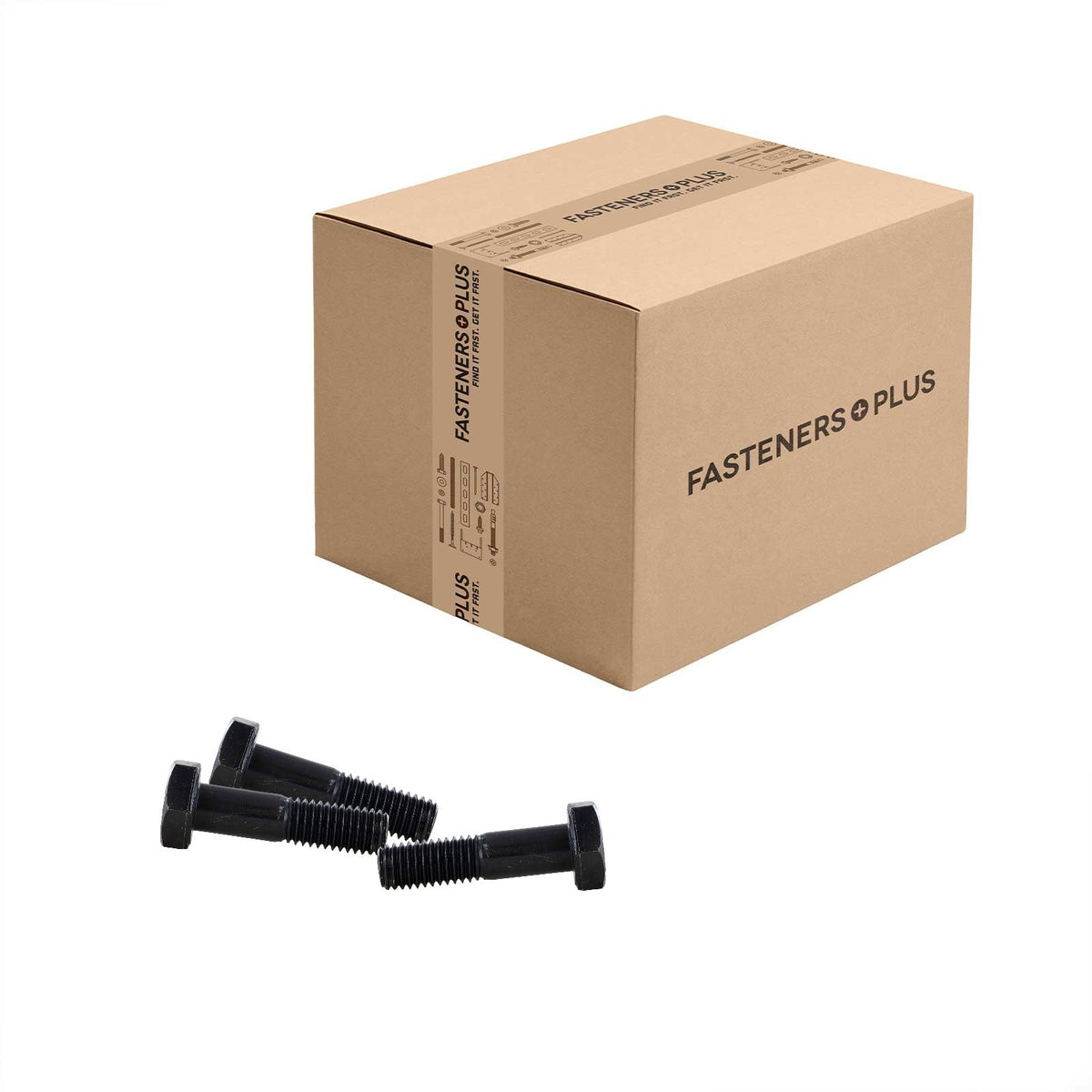Conquest 1/2" x 2" A325 Type 1 Heavy Hex Structural Bolt, Plain - Carton of 1,300