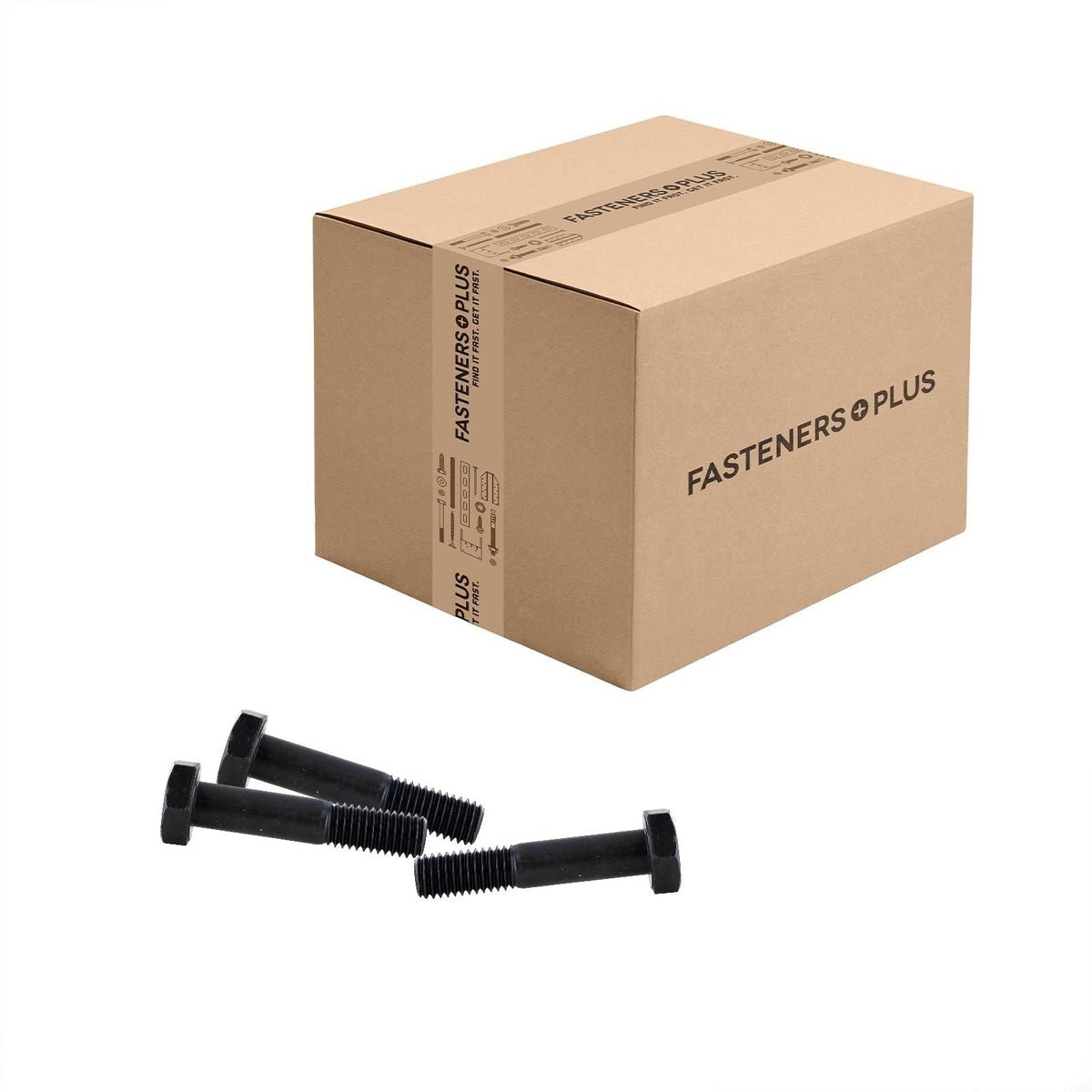 Conquest 1/2" x 2-1/2" A325 Type 1 Heavy Hex Structural Bolt, Plain - Carton of 1,100