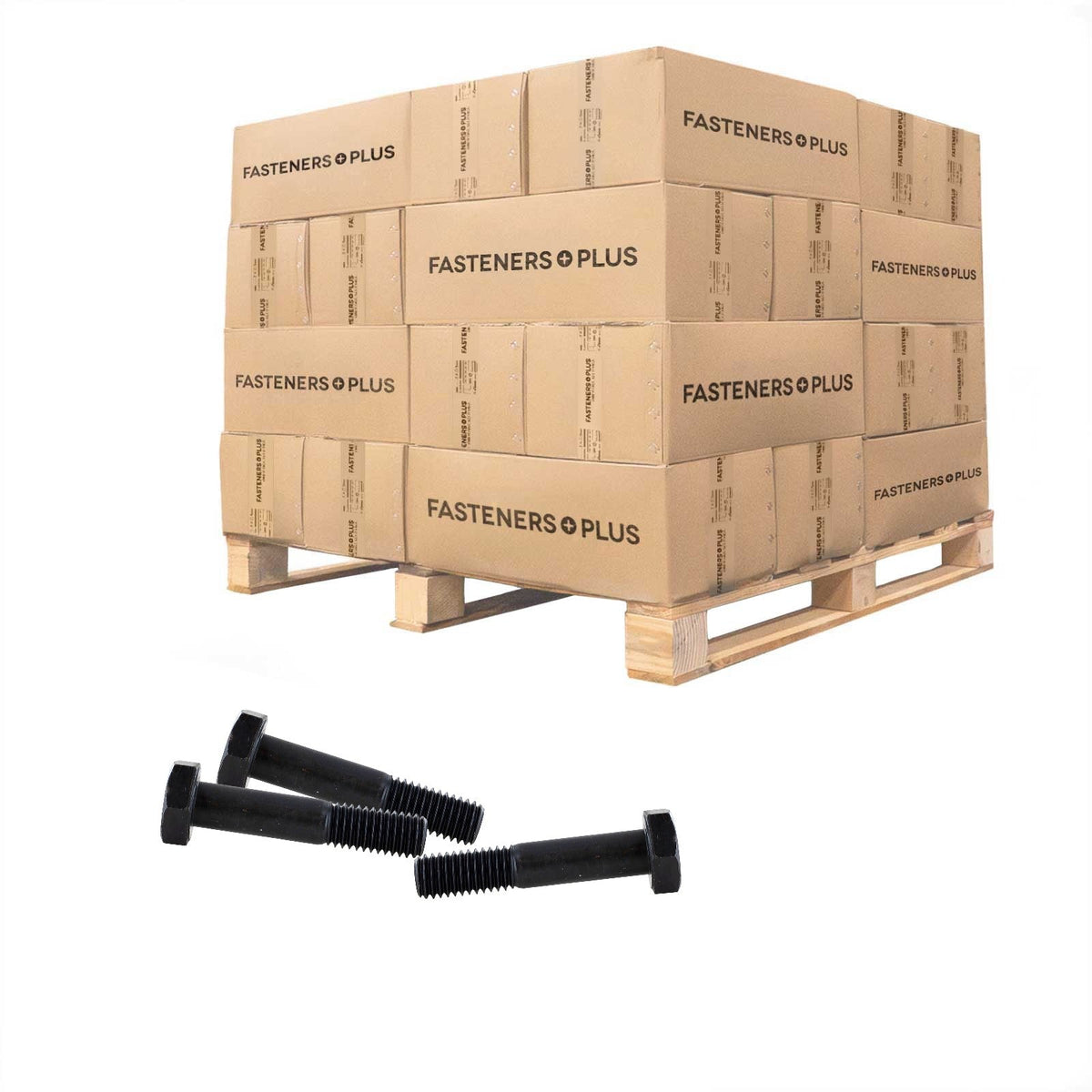 Conquest 1/2" x 2-1/2" A325 Type 1 Heavy Hex Structural Bolt, Plain - Pallet of 9,900