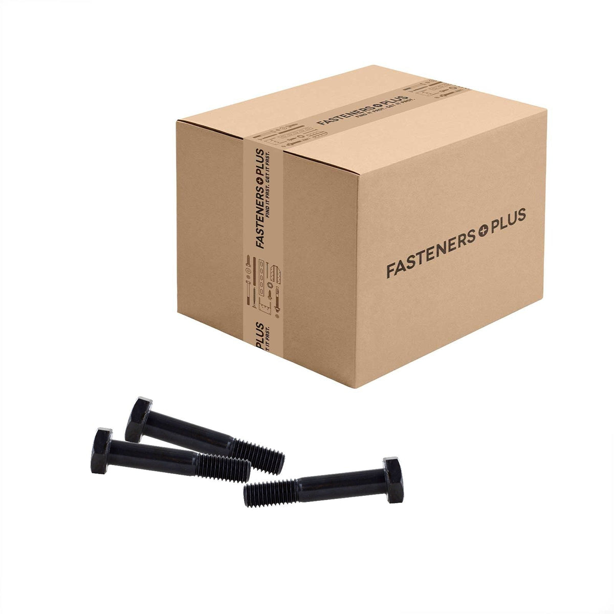 Conquest 1/2" x 2-3/4" A325 Type 1 Heavy Hex Structural Bolt, Plain - Carton of 300