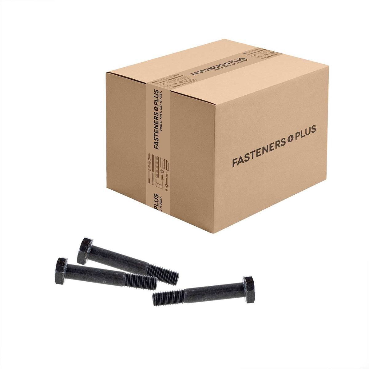 Conquest 1/2" x 3" A325 Type 1 Heavy Hex Structural Bolt, Plain - Carton of 275