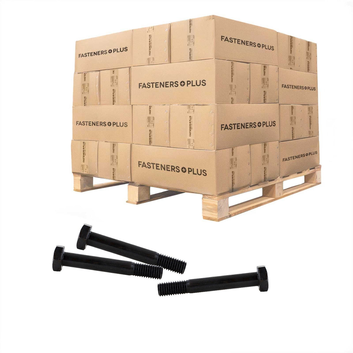Conquest 1/2" x 3-1/2" A325 Type 1 Heavy Hex Structural Bolt, Plain - Pallet of 2,331
