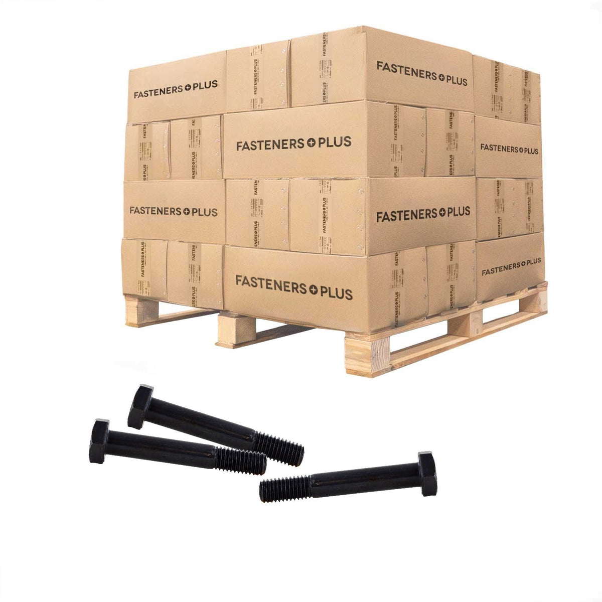 Conquest 1/2" x 3-1/4" A325 Type 1 Heavy Hex Structural Bolt, Plain - Pallet of 4,950