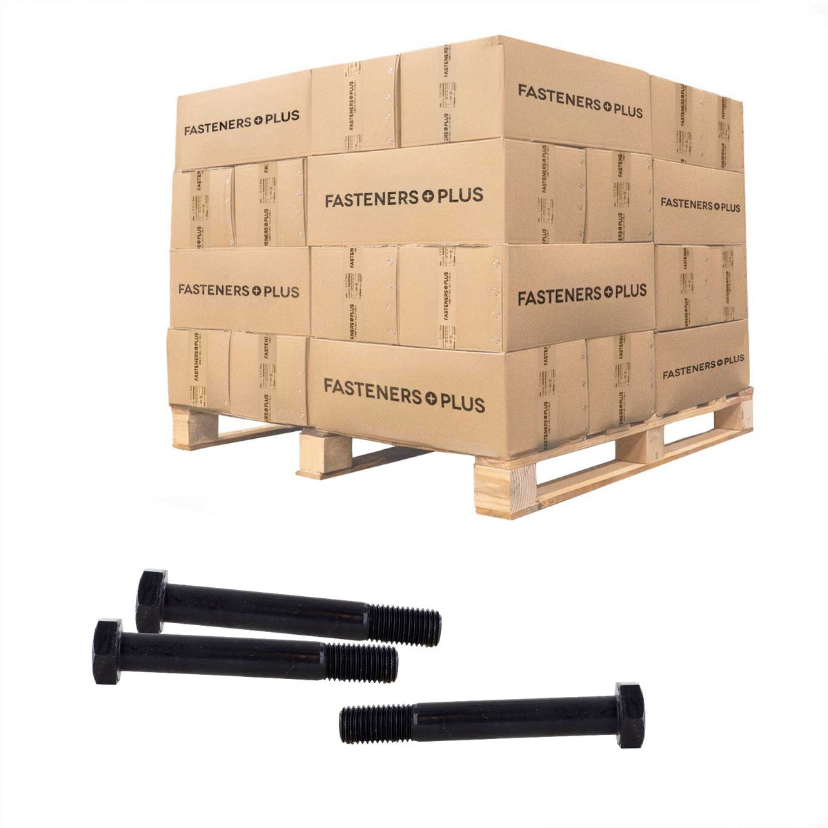 Conquest 1" x 7" A325 Type 1 Heavy Hex Structural Bolt, Plain - Pallet of 270