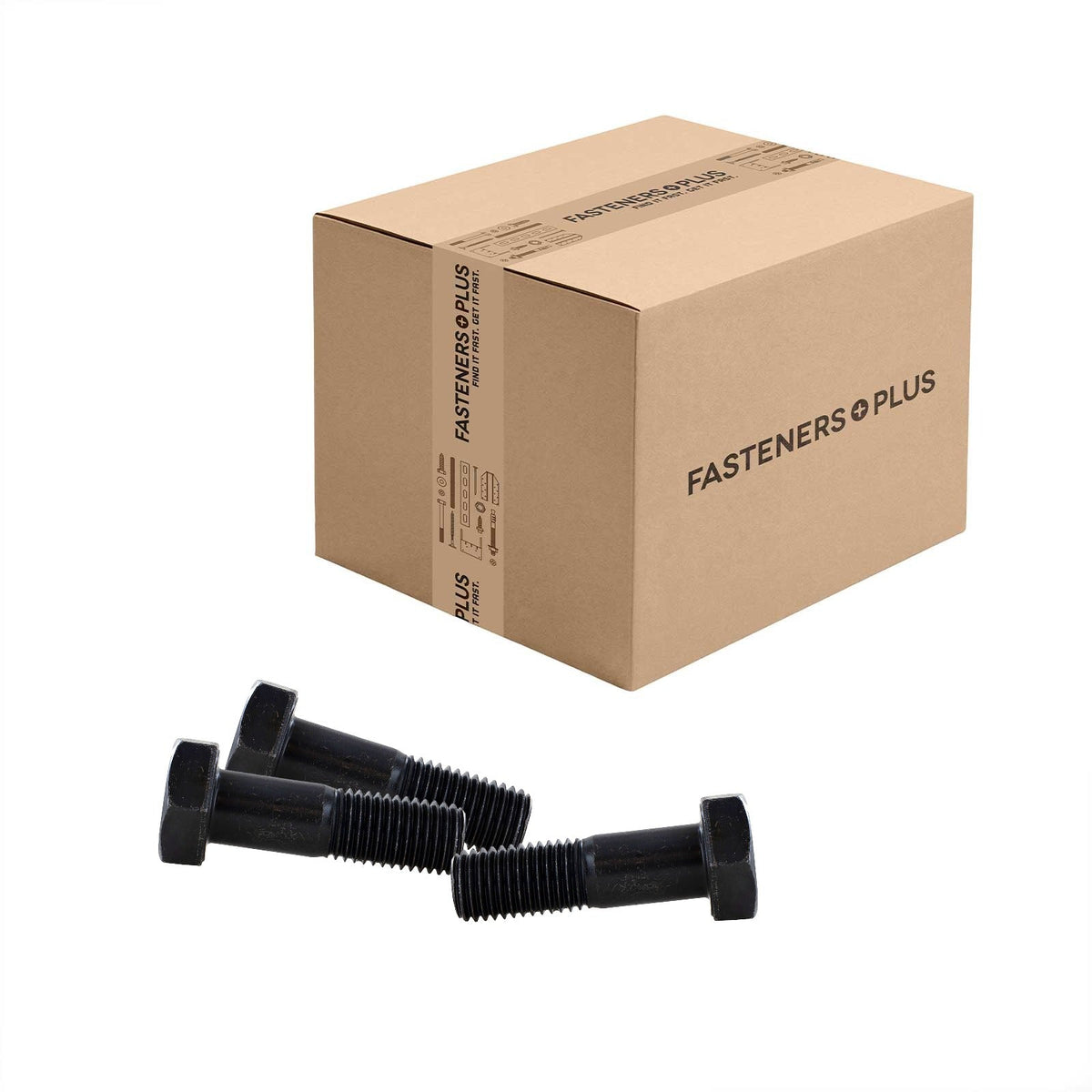 Conquest 7/8" x 3" A325 Type 1 Heavy Hex Structural Bolt, Plain - Carton of 300