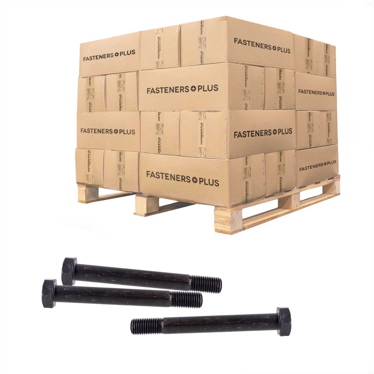 Conquest 7/8" x 7-1/2" A325 Type 1 Heavy Hex Structural Bolt, Plain - Pallet of 360
