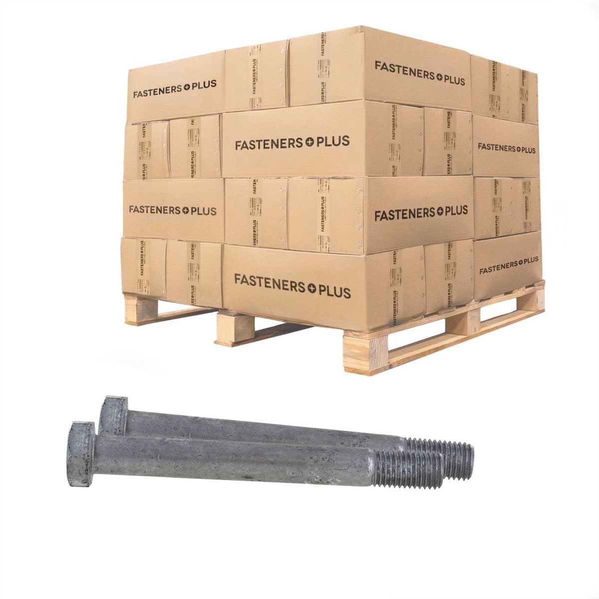 Conquest 1-1/8" x 10" A325 Type 1 Heavy Hex Structural Bolt, Hot Dip Galvanized - Pallet of 360