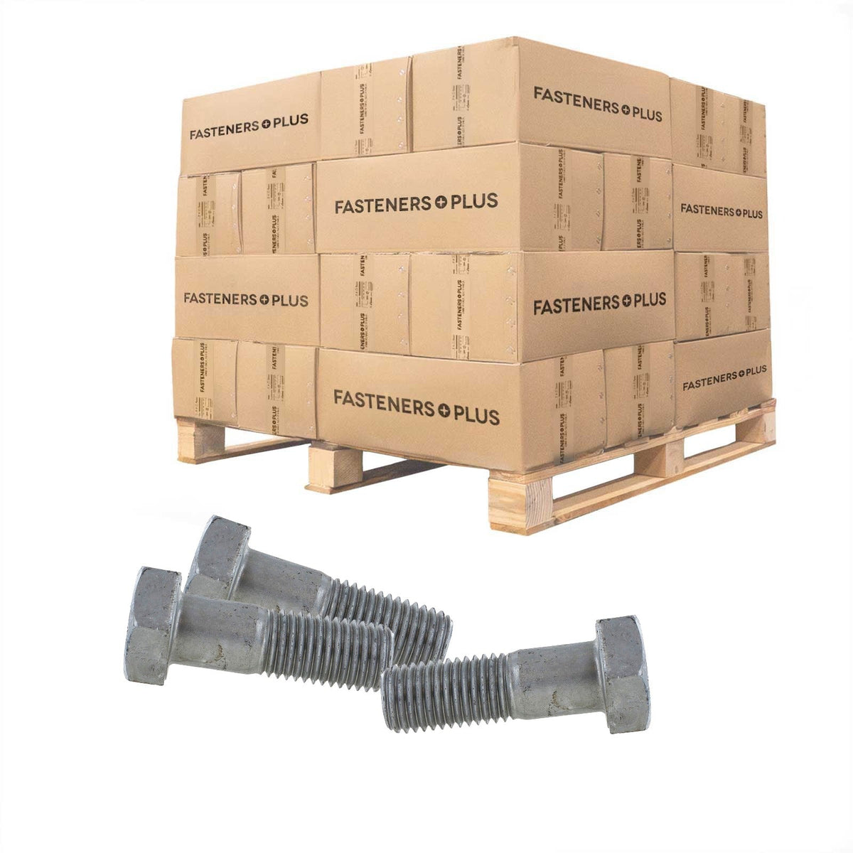 Conquest 1-1/8" x 3-1/2" A325 Type 1 Heavy Hex Structural Bolt, Hot Dip Galvanized - Pallet of 1,440