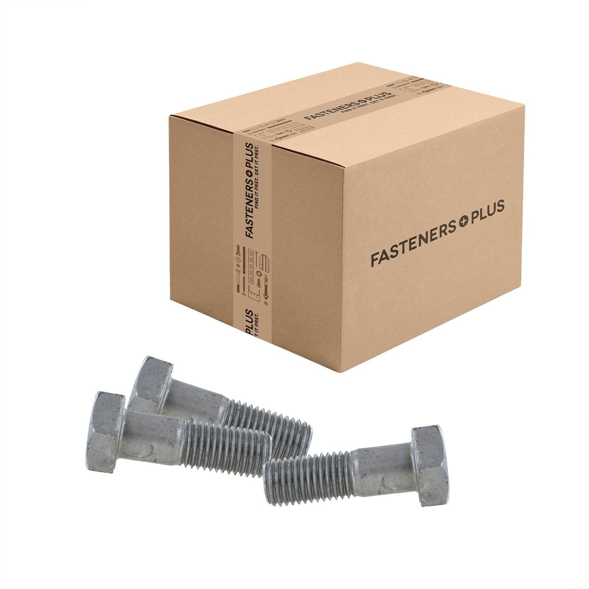Conquest 1-1/8" x 3-1/2" A325 Type 1 Heavy Hex Structural Bolt, Hot Dip Galvanized - Carton of 160