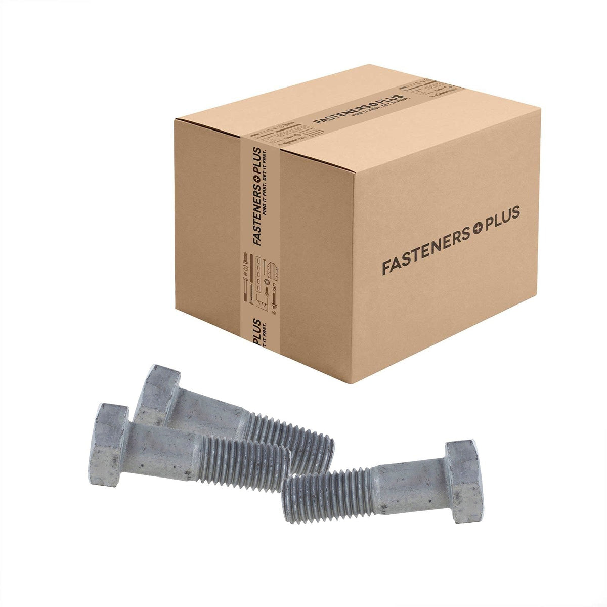 Conquest 1-1/8" x 3-3/4" A325 Type 1 Heavy Hex Structural Bolt, Hot Dip Galvanized - Carton of 135