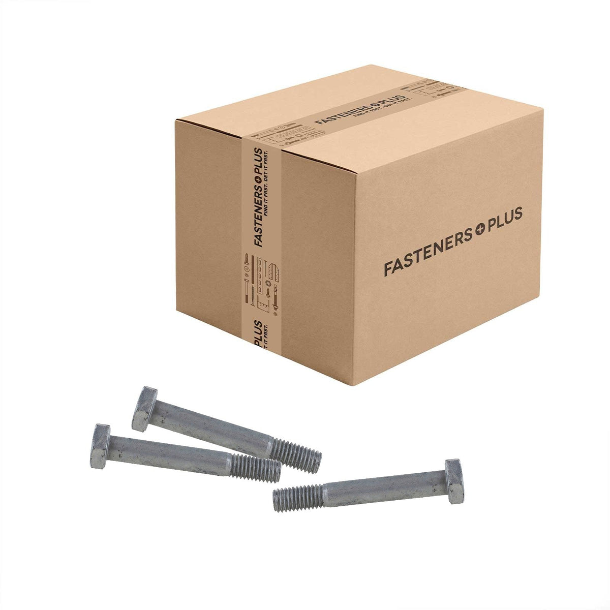 Conquest 1/2" x 3-1/2" A325 Type 1 Heavy Hex Structural Bolt, Hot Dip Galvanized - Carton of 250