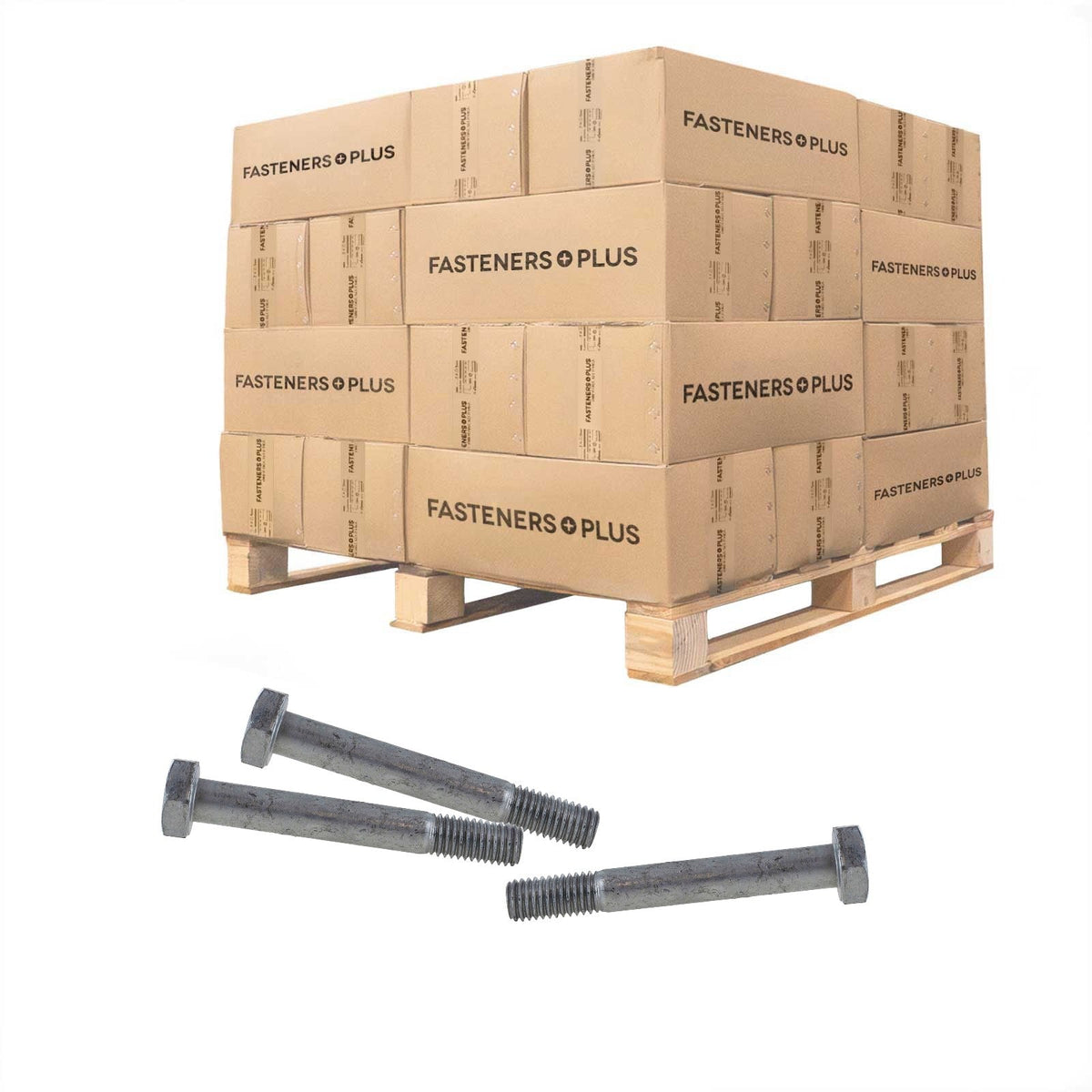 Conquest 1/2" x 3-3/4" A325 Type 1 Heavy Hex Structural Bolt, Hot Dip Galvanized - Pallet of 6,300