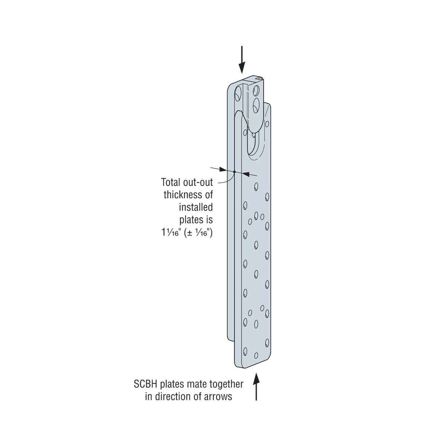 Simpson Strong-Tie 3" x 15 3/8" Electrogalvanized Concealed Beam Hanger - Gray Paint