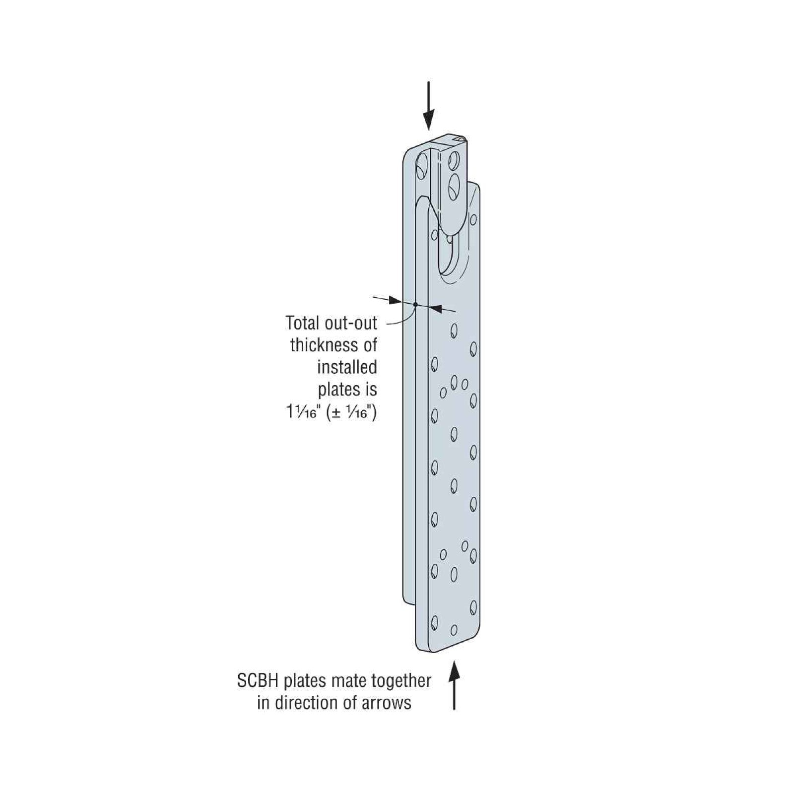Simpson Strong-Tie 3" x 15 3/8" Electrogalvanized Concealed Beam Hanger - Gray Paint
