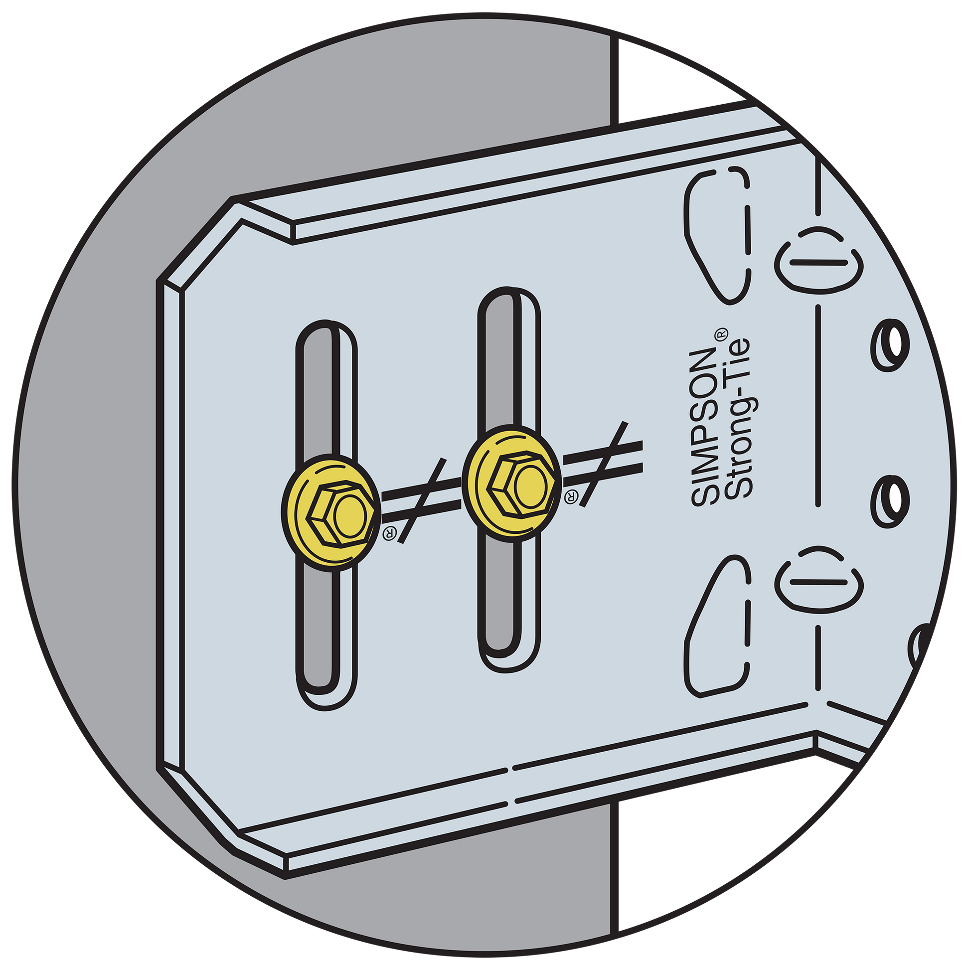 Simpson MSCB47.5-KT Bypass Framing Slide-Clip Connector W
