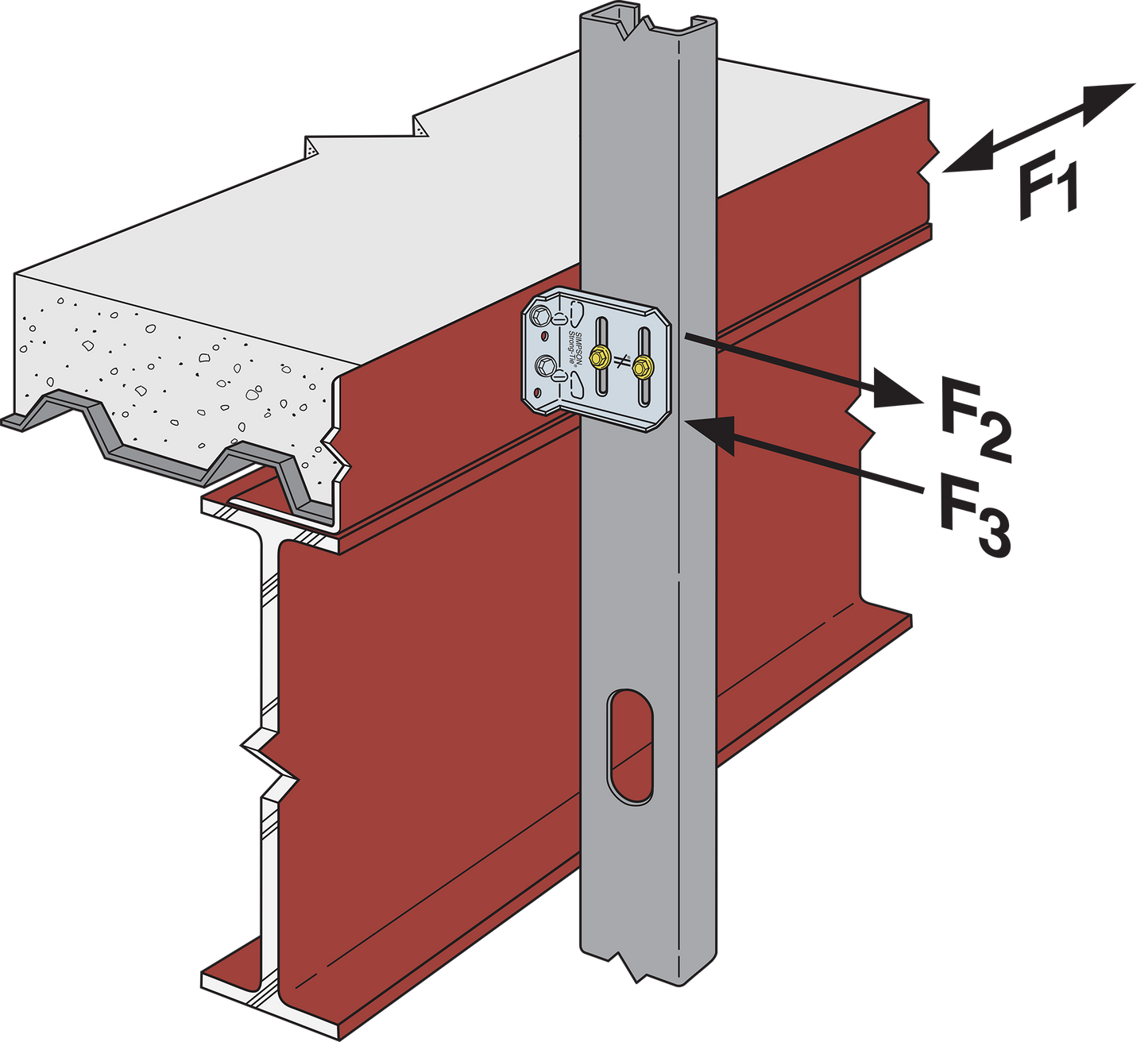 Simpson MSCB47.5-KT Bypass Framing Slide-Clip Connector W/Screws, Pkg 25
