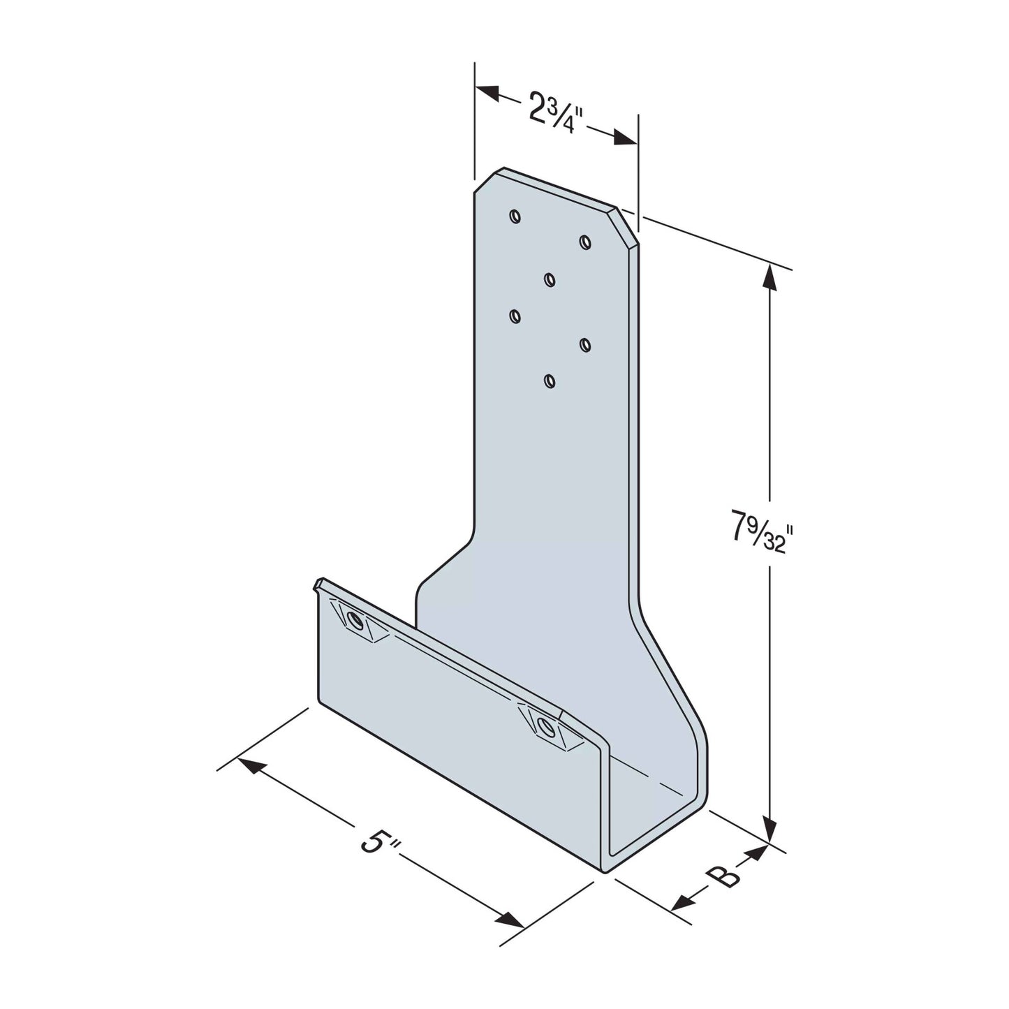 Simpson Strong-Tie SCLC2 Stair Cassette Ledger Connector - 1 5/8" Opening