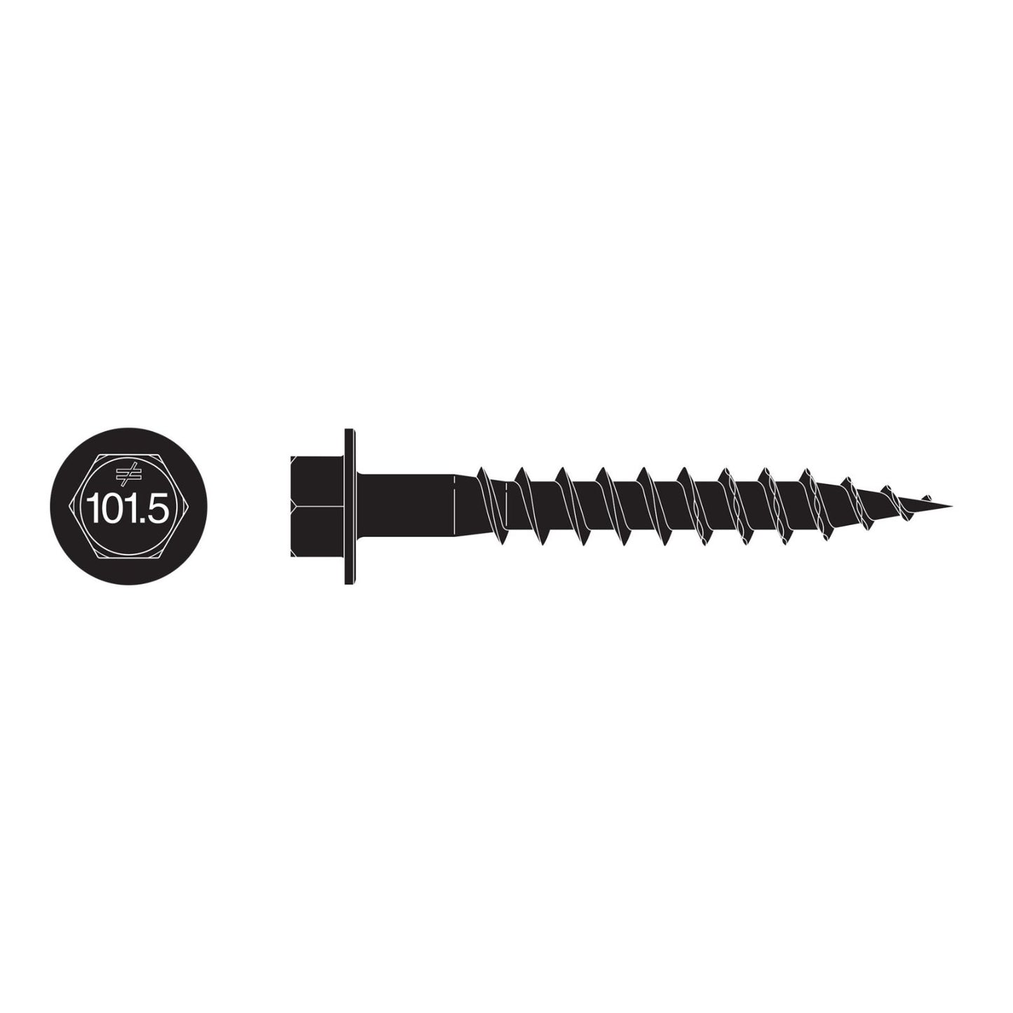 Simpson Strong-Tie SD10112DBBR50 #10 x 1-1/2" Connector Screw Hex Drive - Double Barrier Black Product Illustration