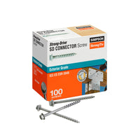 Box of Simpson Strong-Drive SD Connector Screws on a white background