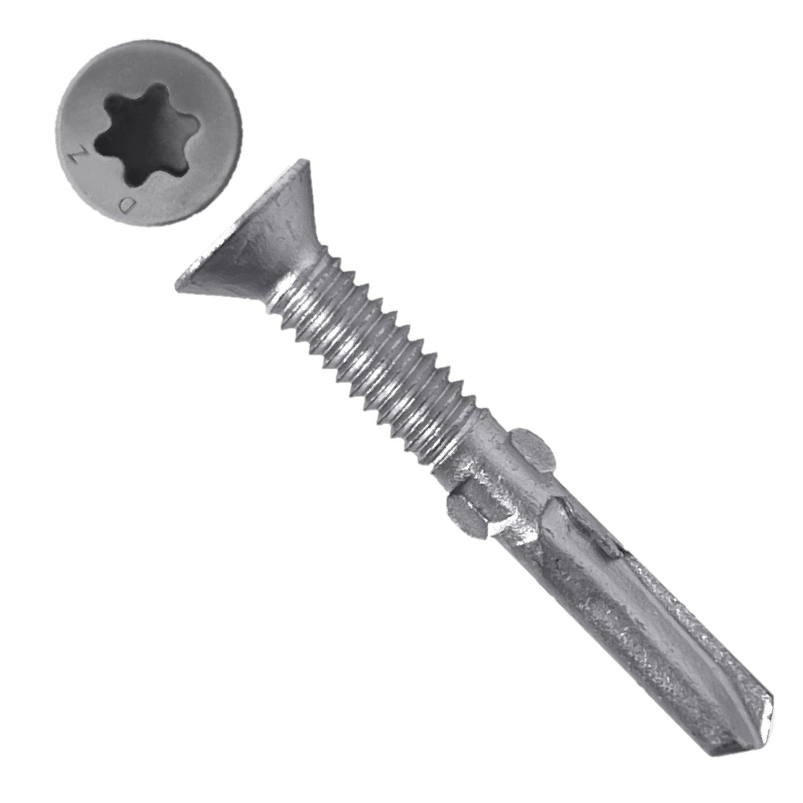 Daggerz self drilling metal screw with wings and t27 flat head