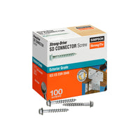Box of Simpson Strong-Tie Strong-Drive SD Connector Screws on a white background