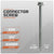 Connector screw with specifications on a gray background