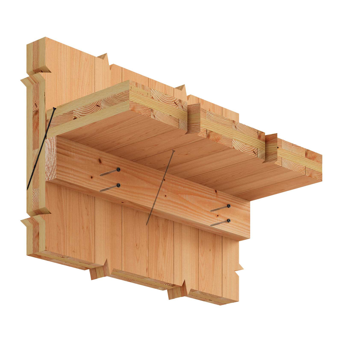 Simpson Strong-Tie SDCP Timber-CP Screw - Black E-Coat - Ledger 3 Quarter Installation