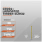 cross-laminated timber screws with specifications on a gray background