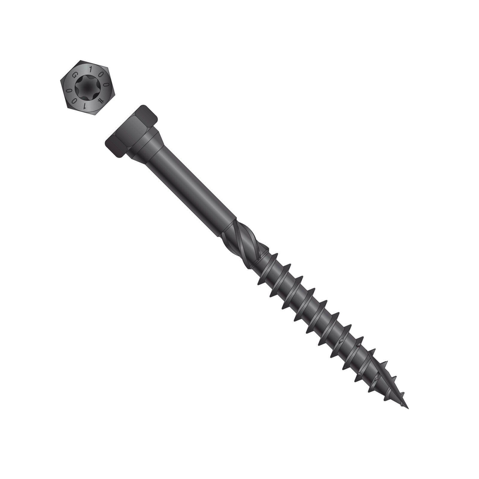 Simpson Strong-Tie SDHR metal to wood combo head screw black e coat
