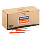 Box of Simpson Strong-Tie screws with three screws displayed in front on a white background