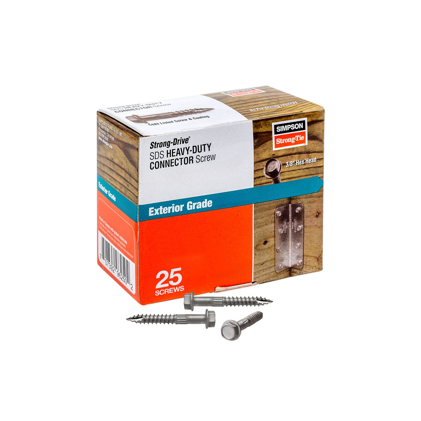 Box of Simpson Strong-Drive exterior grade screws on a white background