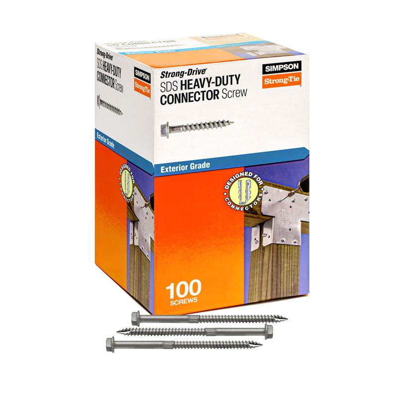 Simpson Structural Screws 1/4" X 4-1/2" - 100 Pack For Wood-to-Wood & Connector Installations