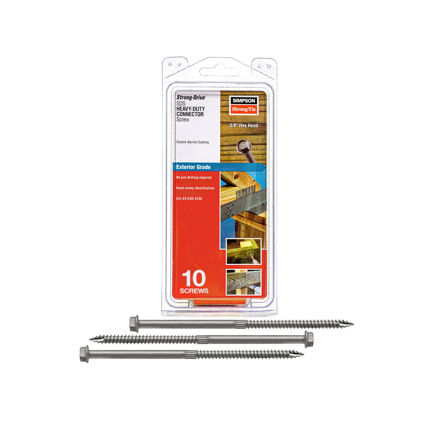 Emerson heavy-duty exterior screws with packaging on a white background