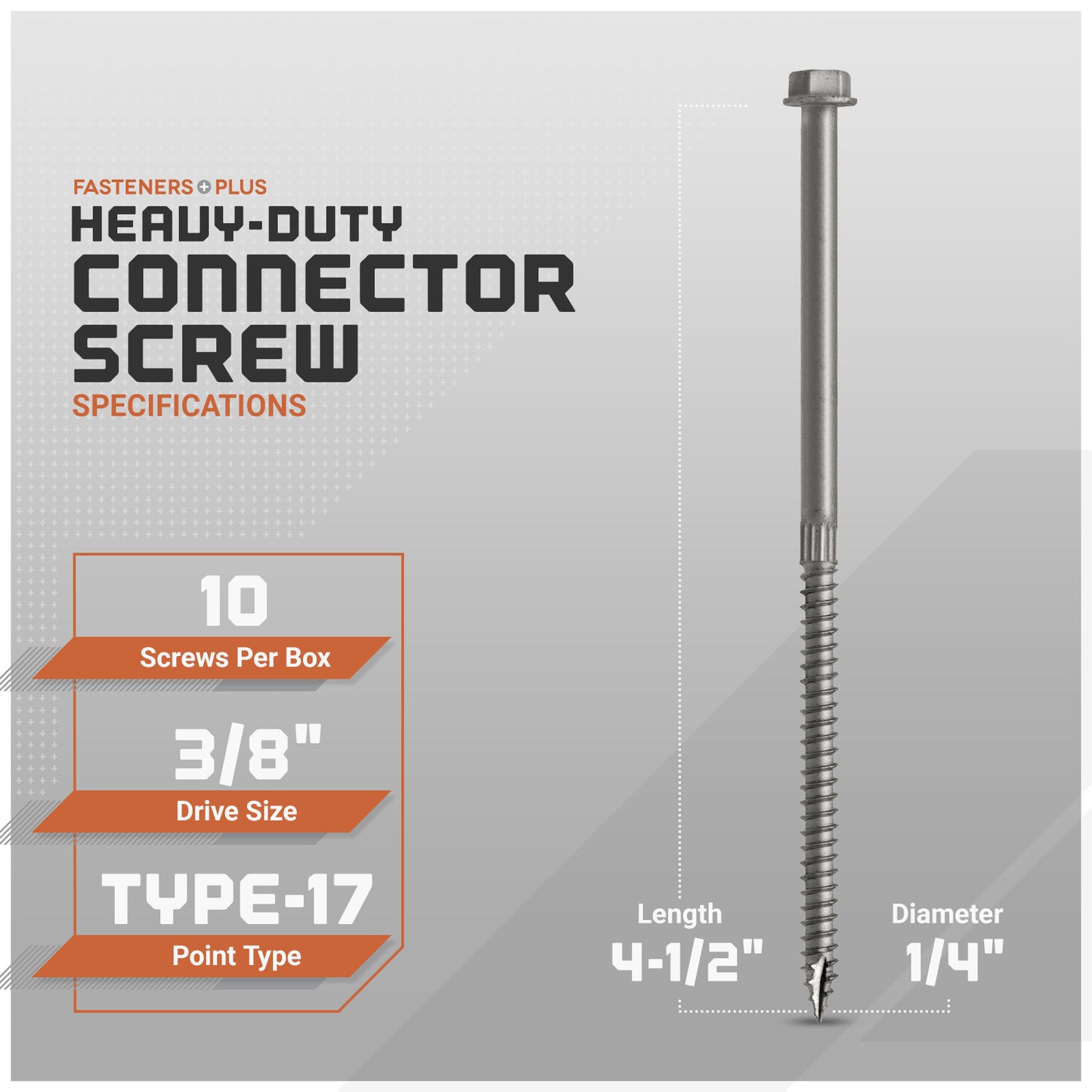 heavy-duty connector screw specs